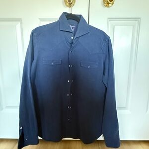 Axels giannetto portofino blue Navy Blue western Shirt new without tags large